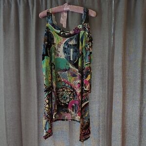 Colorful Abstract Soft Shoulder Top by Come N See XL